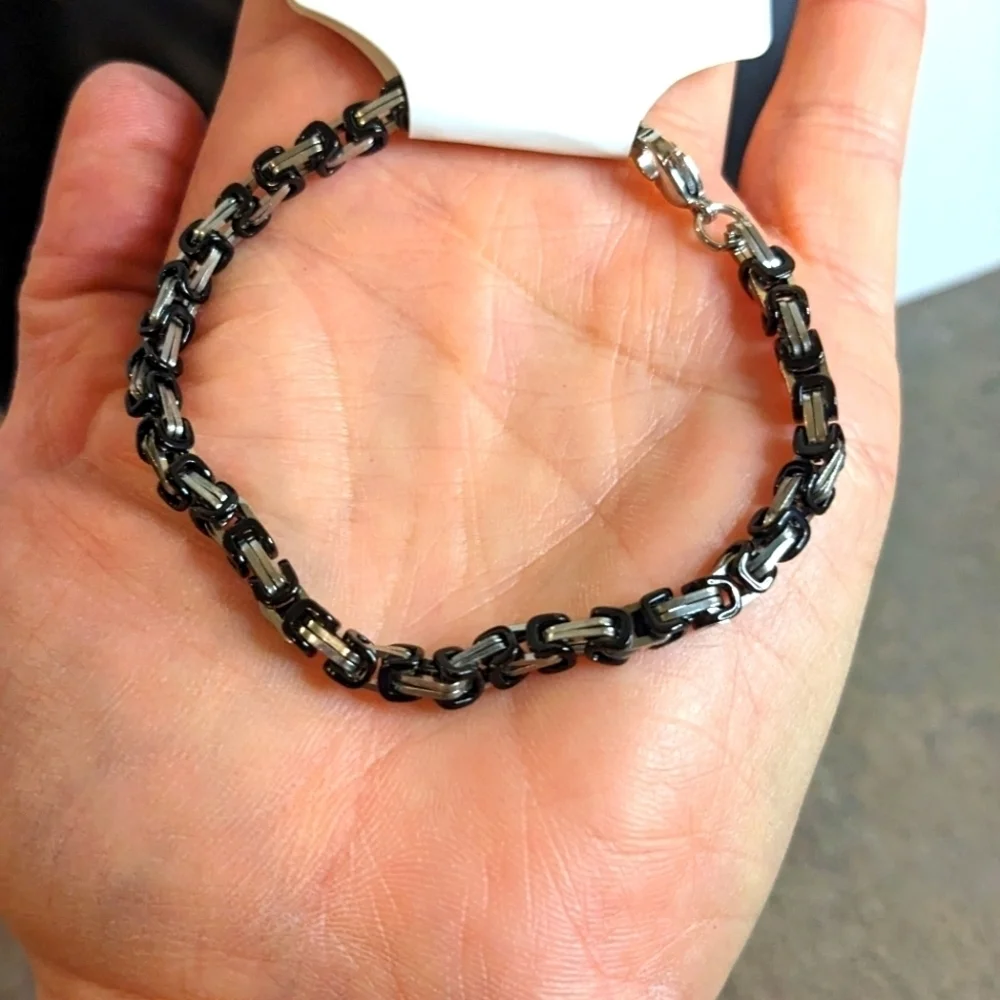 Calvin Klein Silver and Black Tone Metal Bracelet - Picture 3 of 3